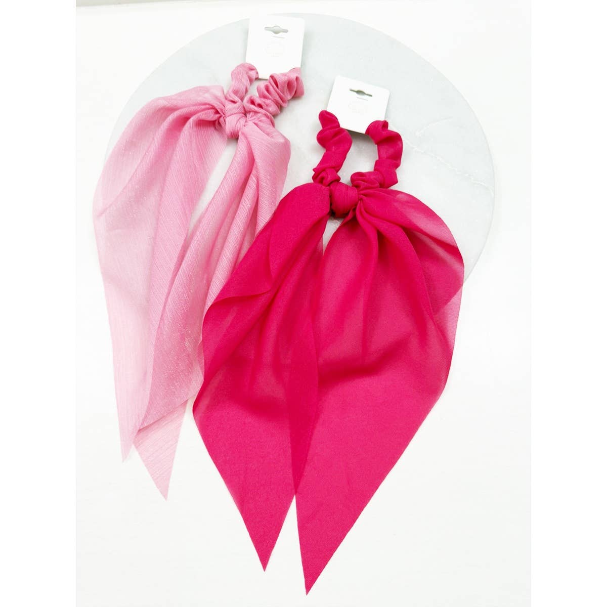 Variety Pink Shade Fabric Long Tail Hair Scrunchie