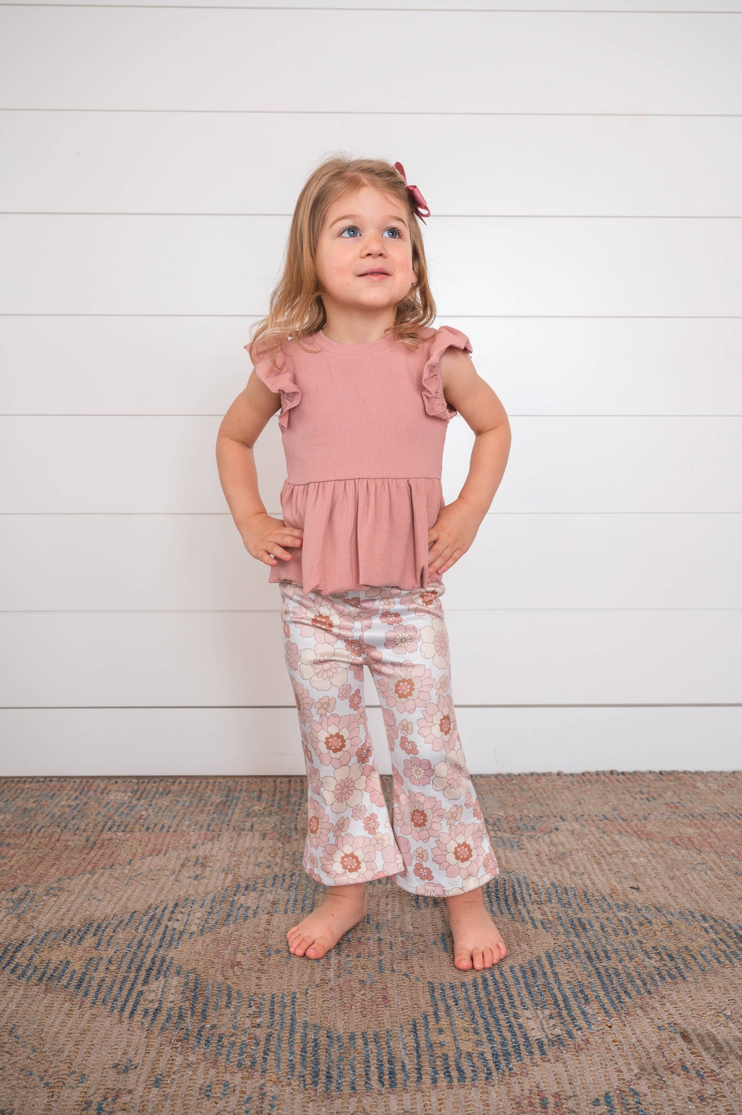 Flutter Sleeve Girl's Pink Shirt