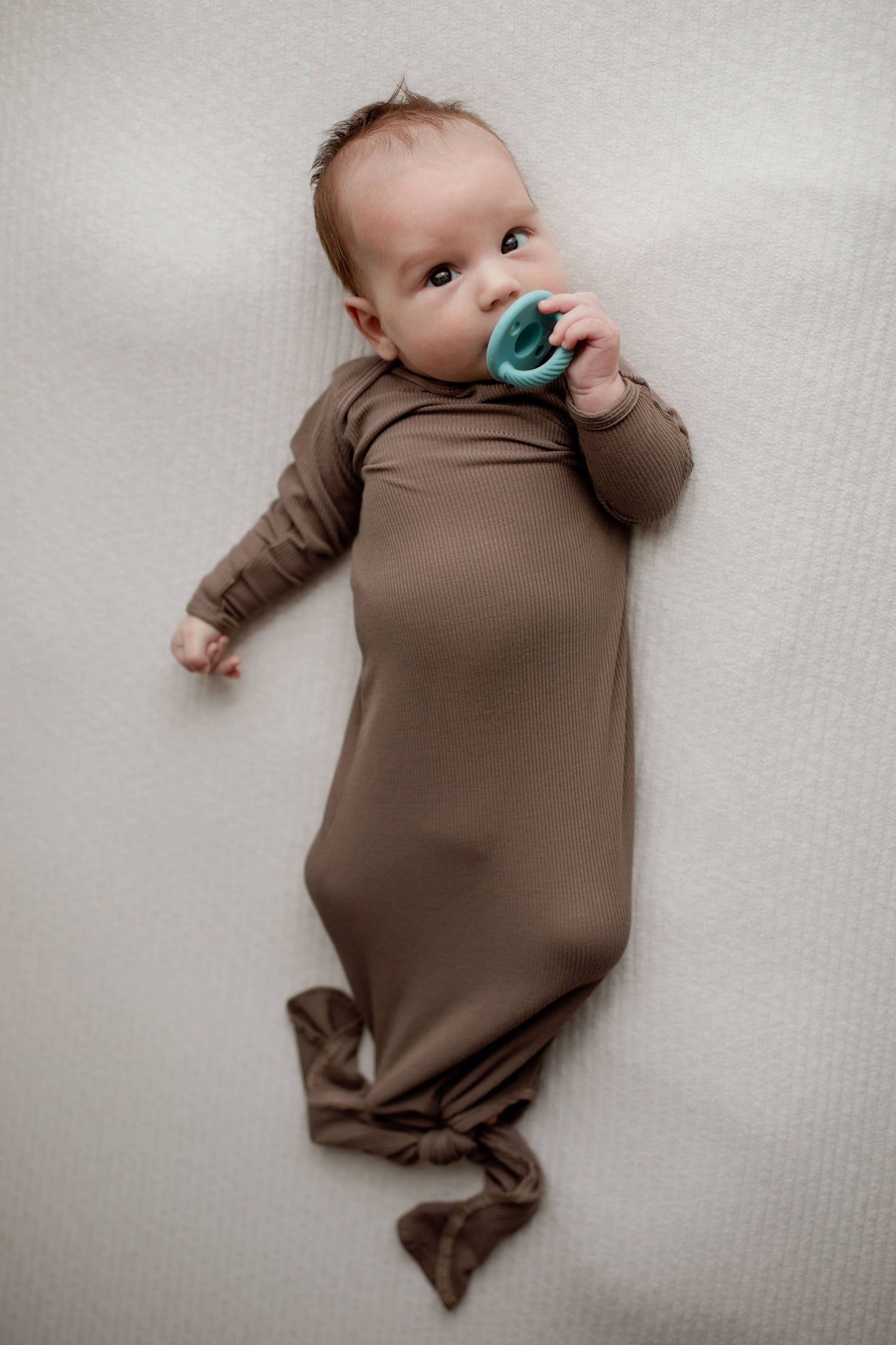 Cocoa Ribbed Knotted Gown