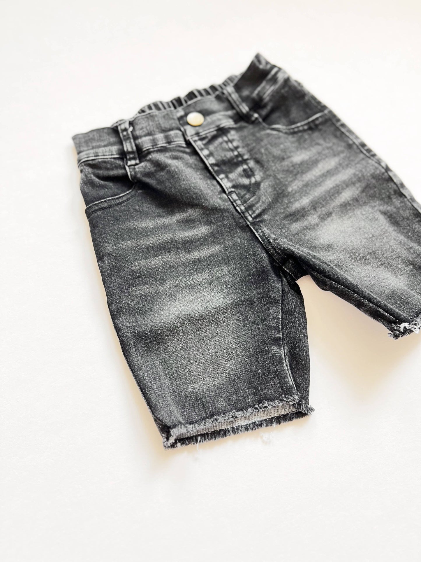 Black Bermuda Denim Shorts