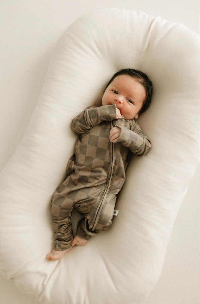 Checkered Bamboo Zip Pajamas