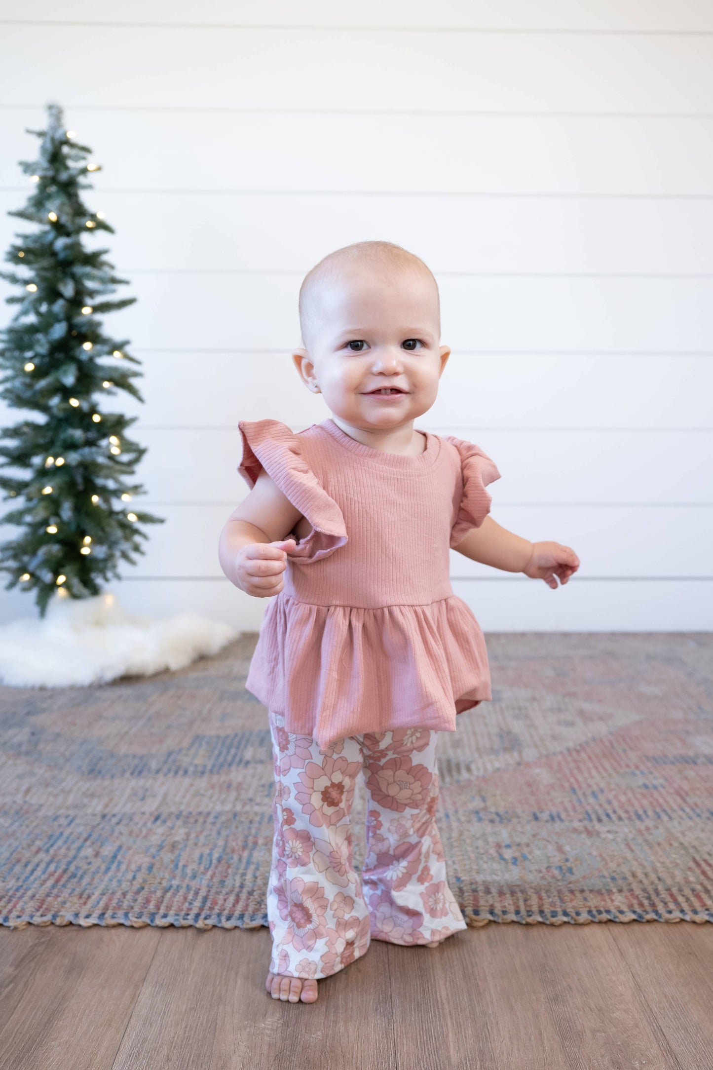 Flutter Sleeve Girl's Pink Shirt