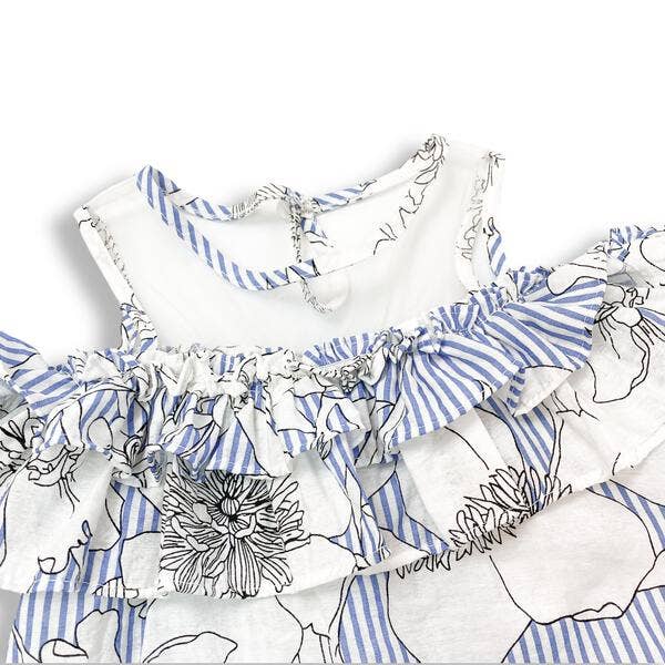 Cold Shoulder Floral Blouse