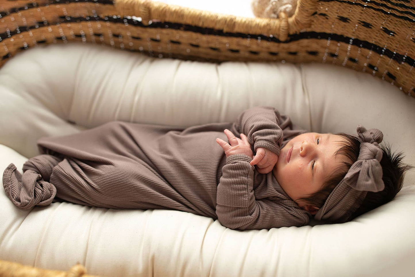Cocoa Ribbed Knotted Gown