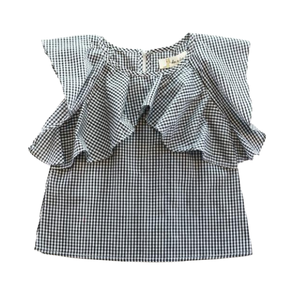 Ruffle Checked Blouse
