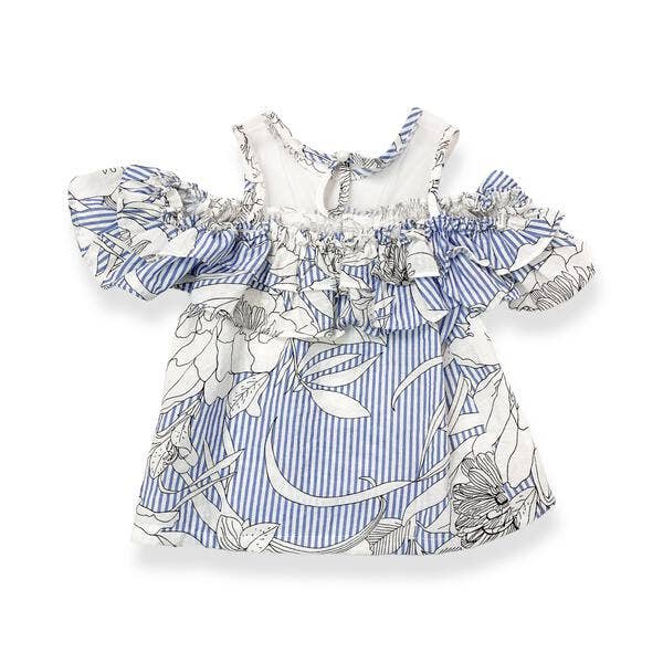 Cold Shoulder Floral Blouse