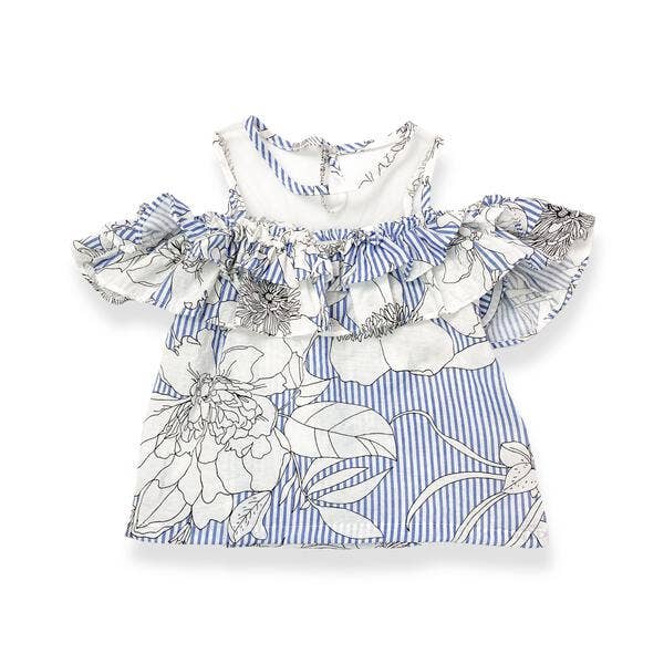 Cold Shoulder Floral Blouse