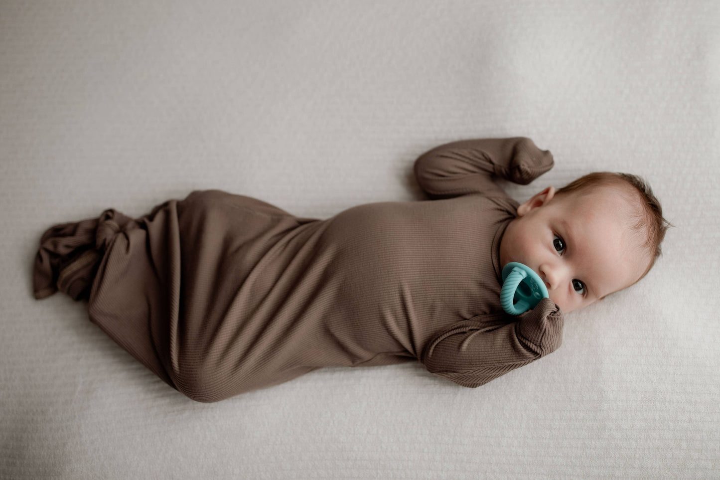 Cocoa Ribbed Knotted Gown