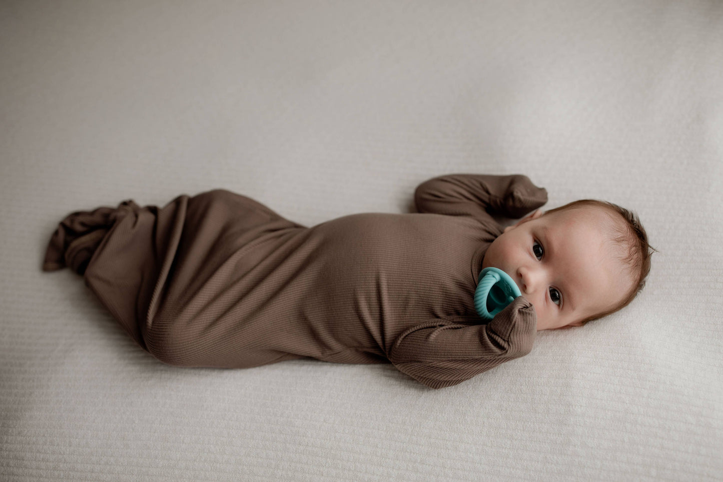 Cocoa Ribbed Knotted Gown
