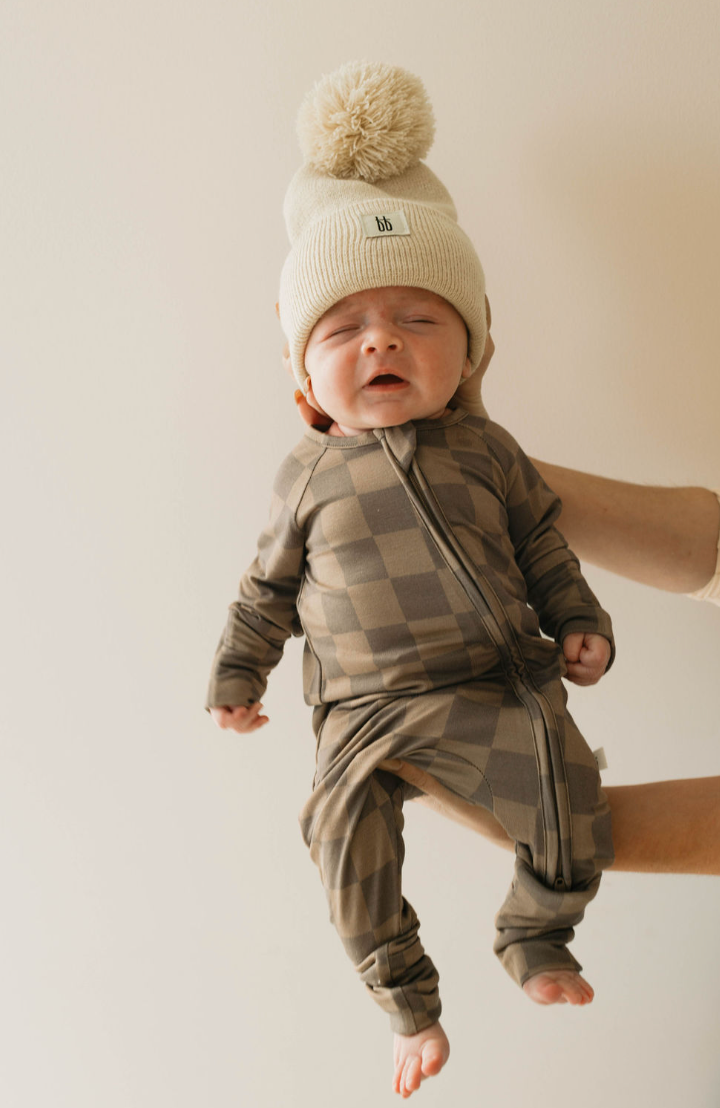 Checkered Bamboo Zip Pajamas