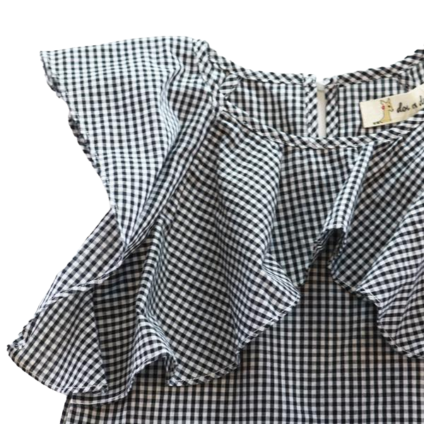 Ruffle Checked Blouse