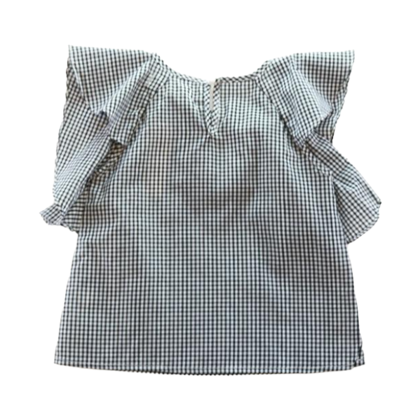 Ruffle Checked Blouse