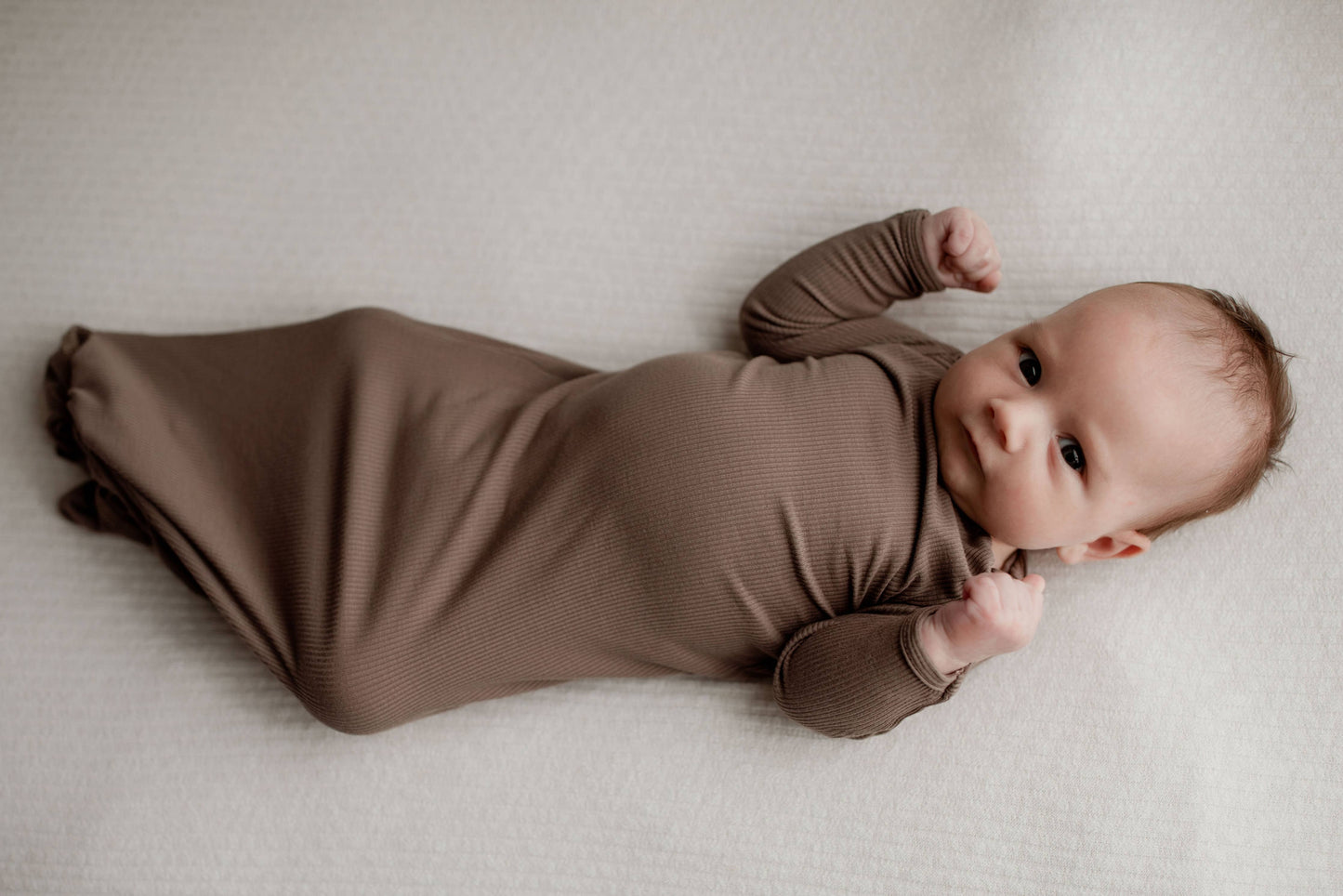 Cocoa Ribbed Knotted Gown