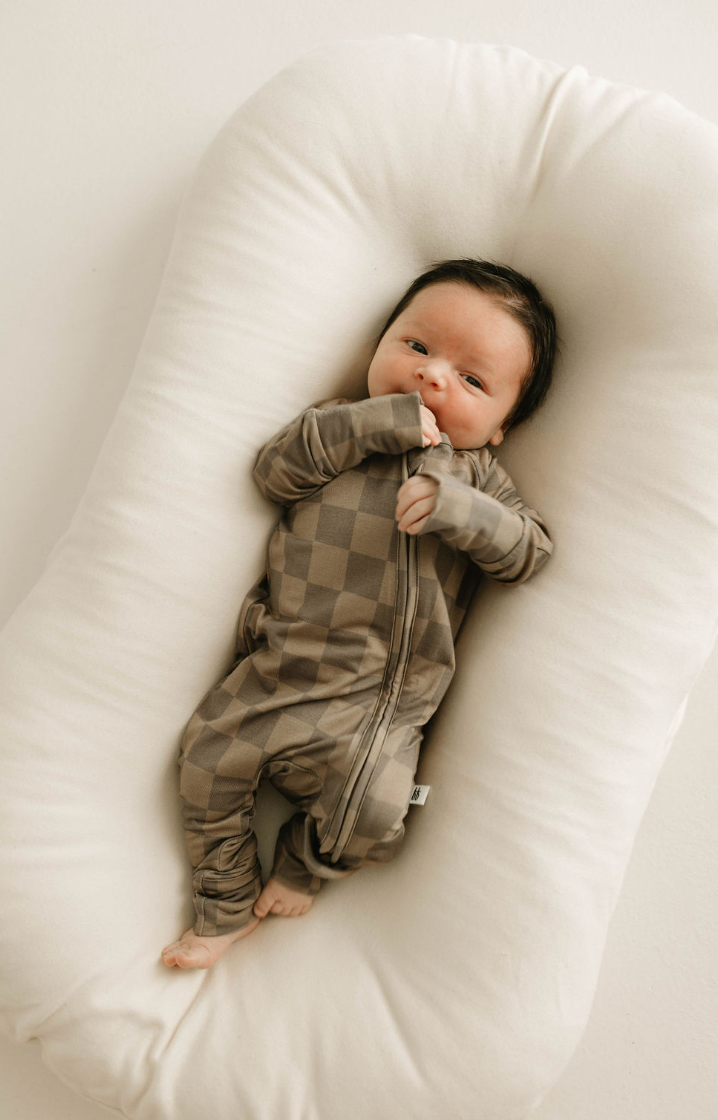 Checkered Bamboo Zip Pajamas