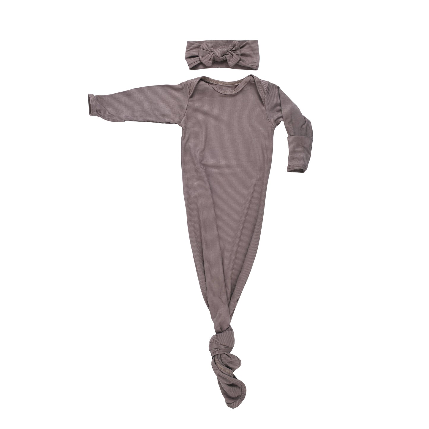 Cocoa Ribbed Knotted Gown