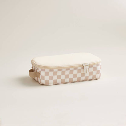 Taupe Checkered Packing Cubes