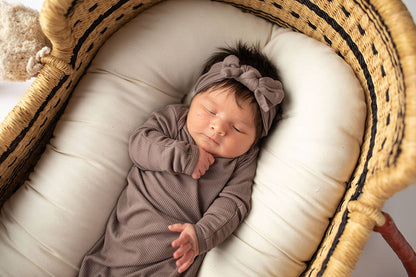 Cocoa Ribbed Knotted Gown
