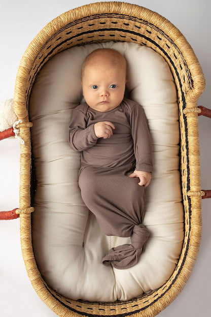 Cocoa Ribbed Knotted Gown