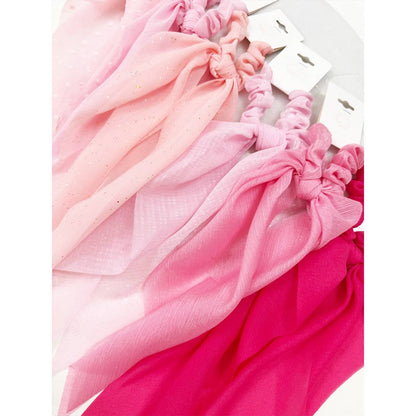 Variety Pink Shade Fabric Long Tail Hair Scrunchie