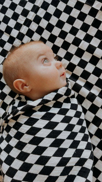 Checkered Muslin Swaddle