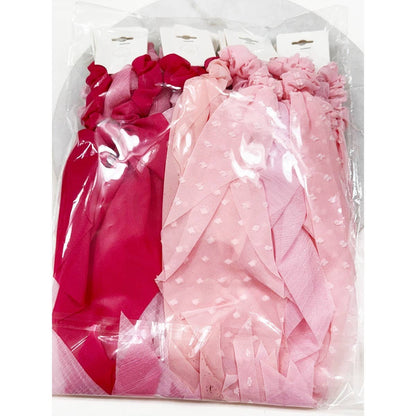 Variety Pink Shade Fabric Long Tail Hair Scrunchie