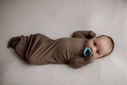 Cocoa Ribbed Knotted Gown